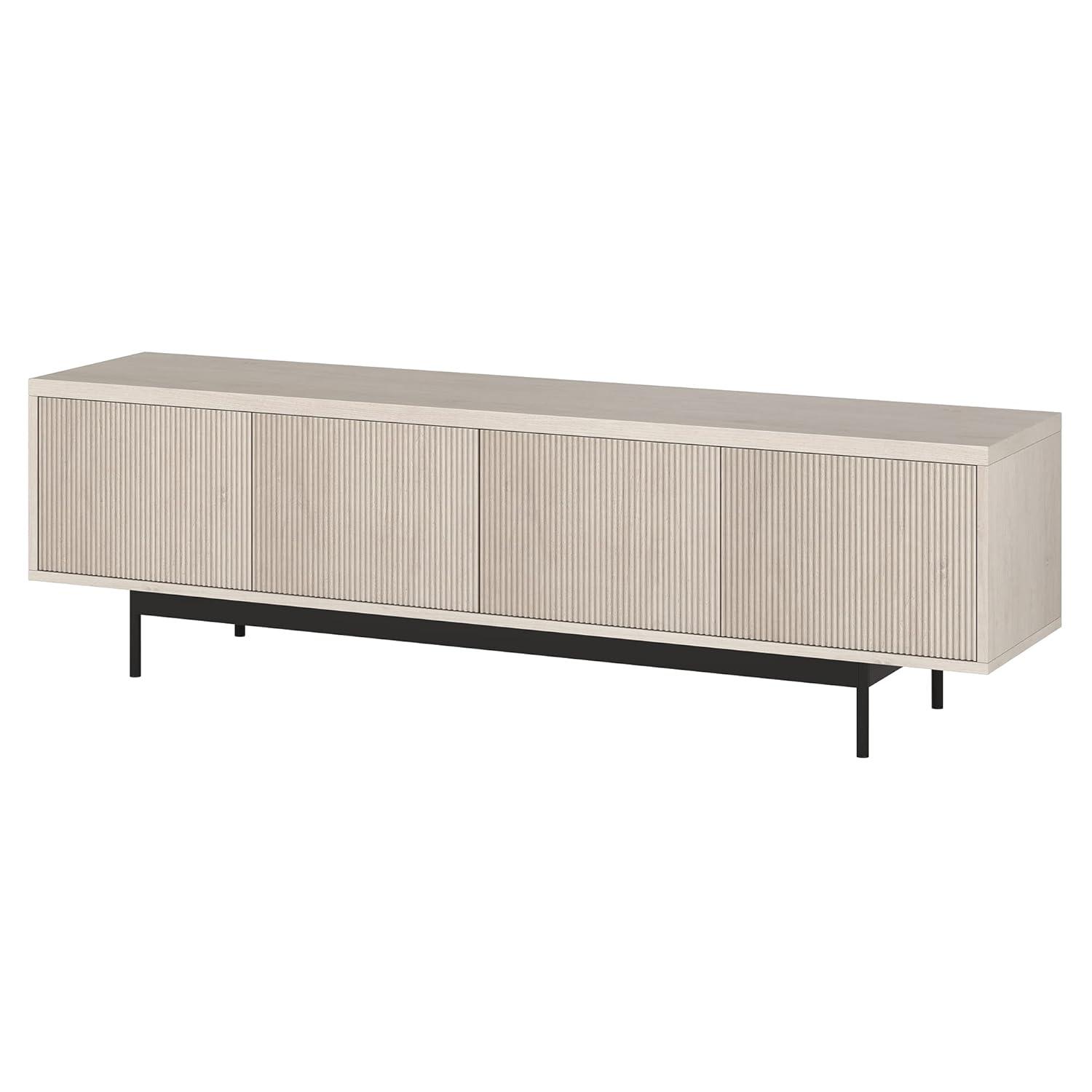 Evelyn&Zoe Whitman Rectangular TV Stand for TV's up to 75", Alder White
