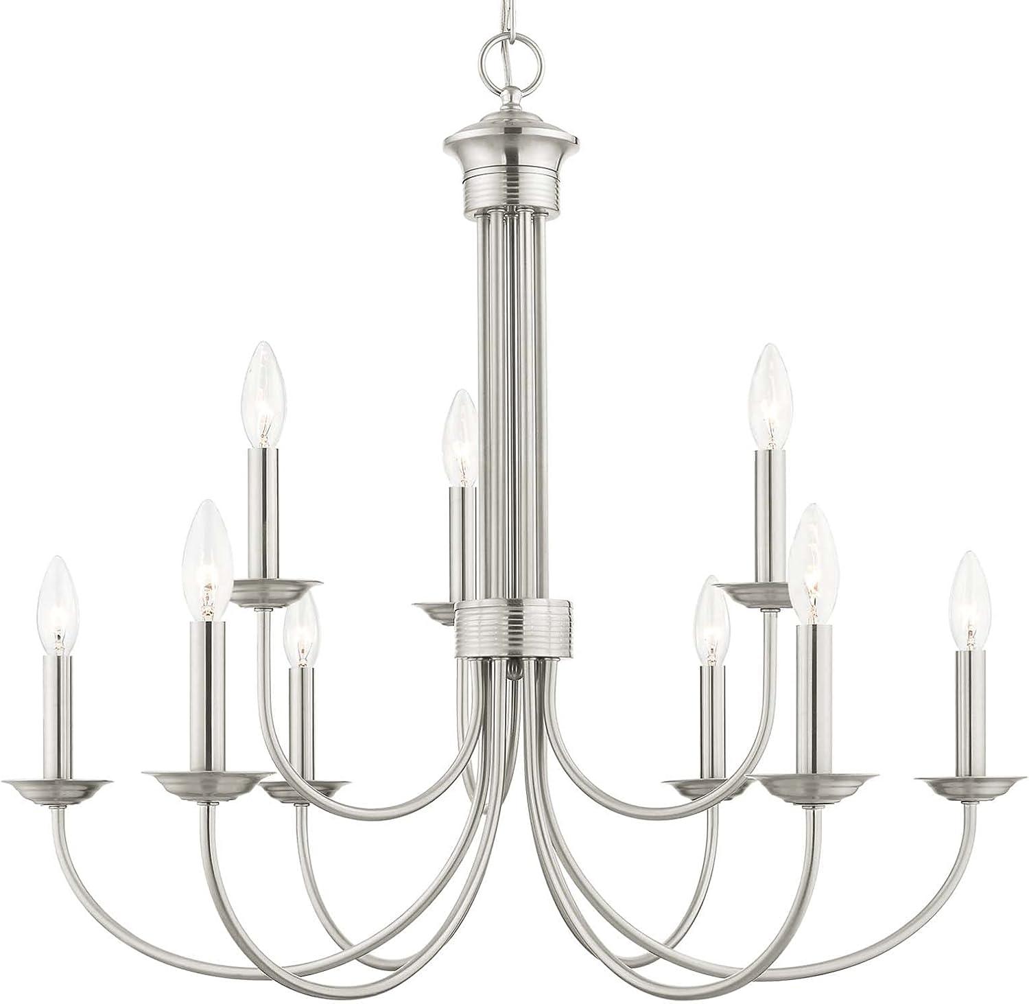 Livex Lighting Estate 9 - Light Chandelier in  Brushed Nickel