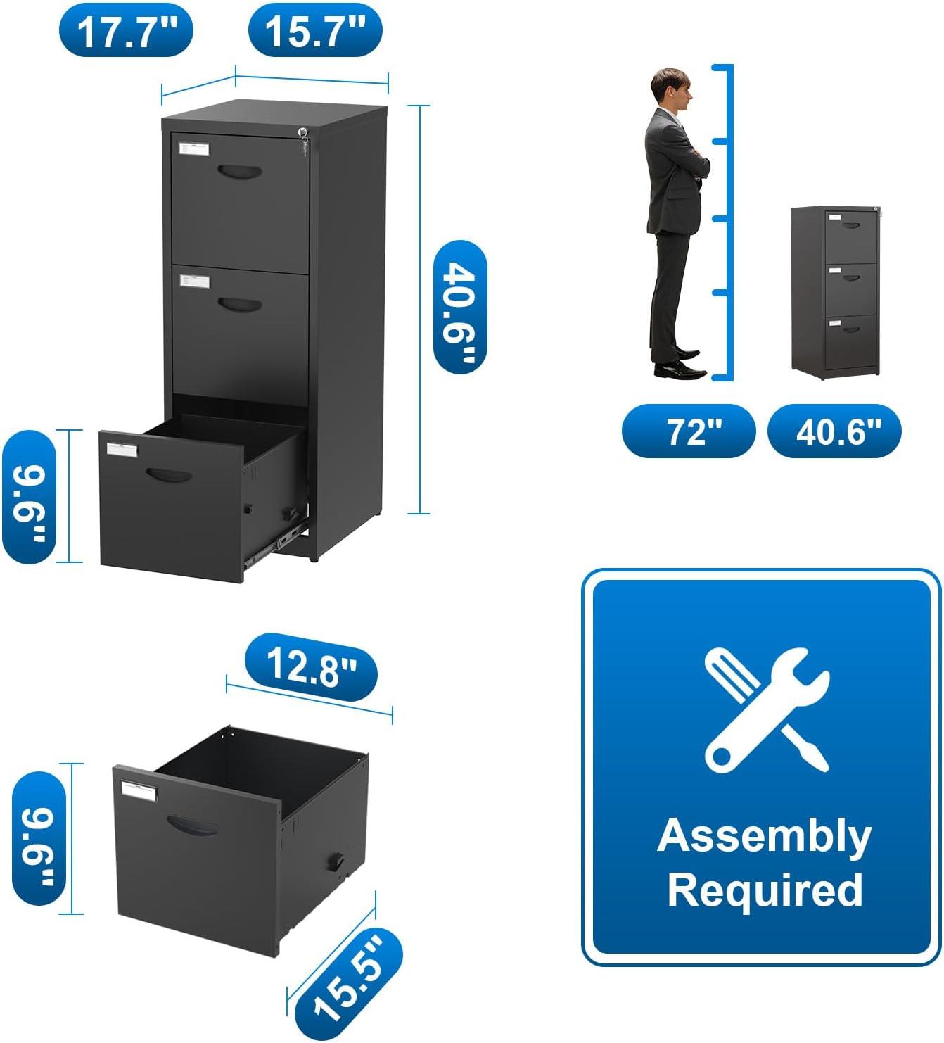 Inbox Zero 2 Drawer File Cabinet With Lock Metal Vertical File Cabinet