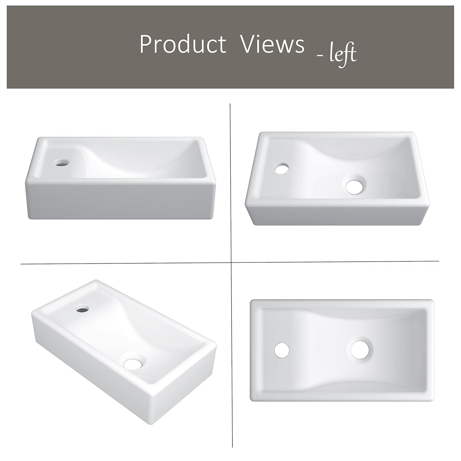 MEJE 16x13-inch Oval White Ceramic Vessel Sink,Modern Egg Shape Bowl, Above Counter Bathroom Vanity Sink