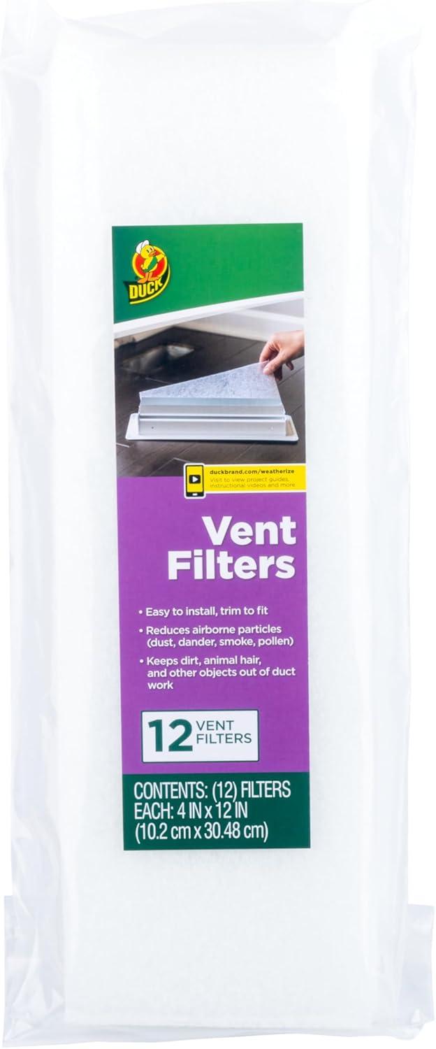 Duck Brand White Air Vent Filters 4 x 12 Inch 12-Pack