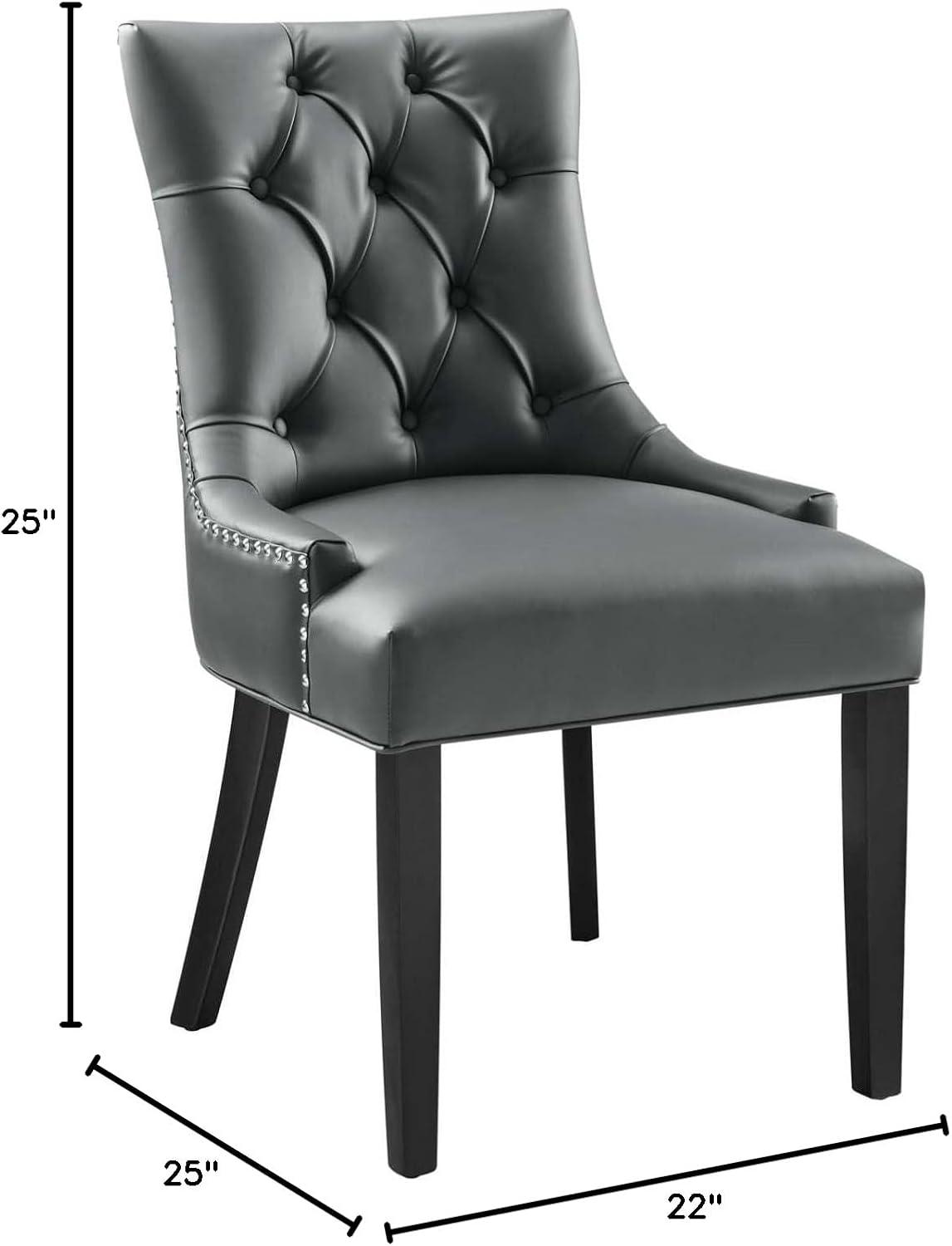 Modway Regent Vinyl Dining Chair Black: Upholstered, Wood Frame, Spot Clean, No Tools Assembly