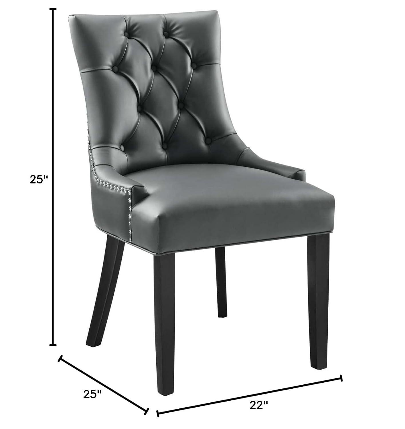 Modway Regent Vinyl Dining Chair Black: Upholstered, Wood Frame, Spot Clean, No Tools Assembly