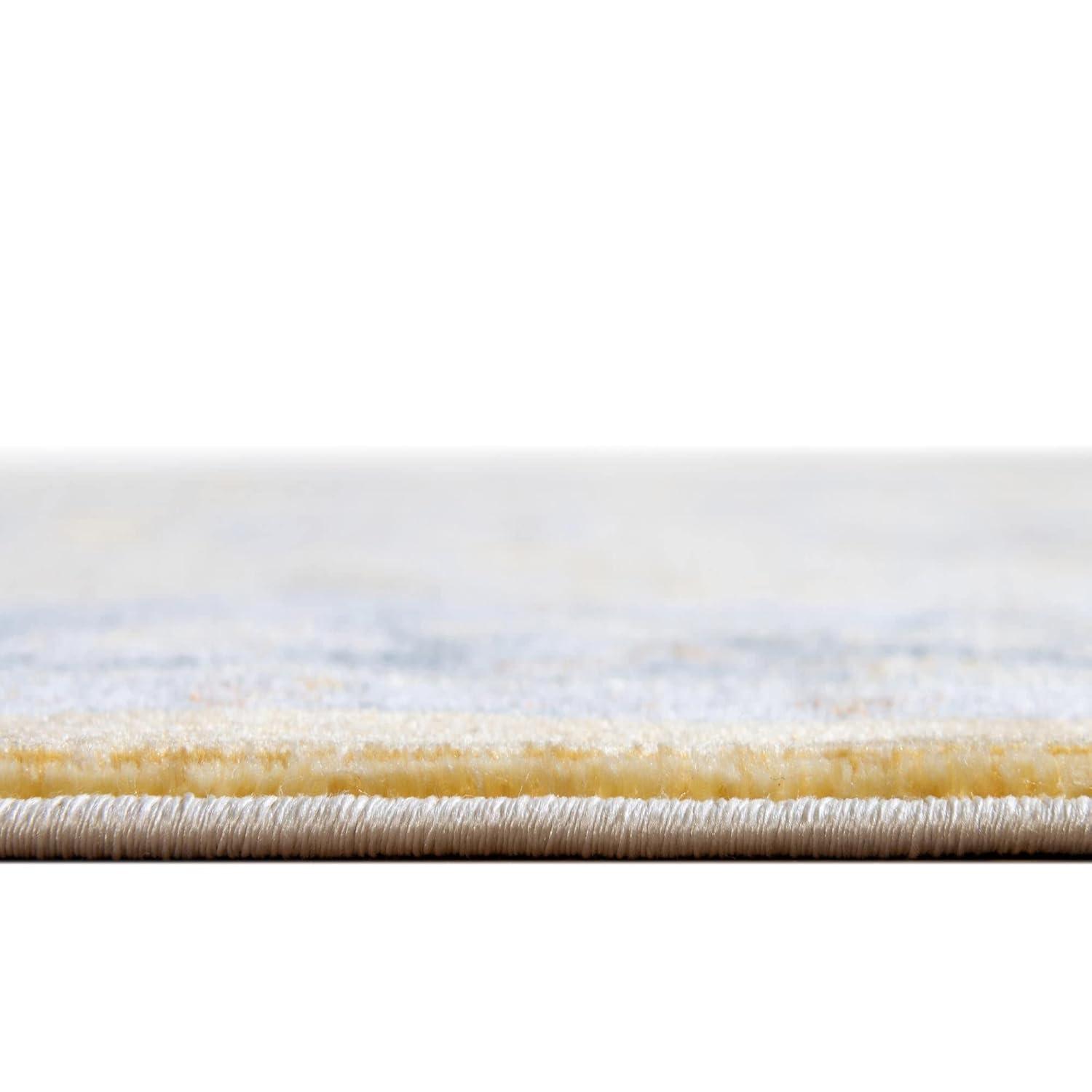 Unique Loom Baracoa Collection Area Rug - Prado (6'  Round Yellow/Ivory)