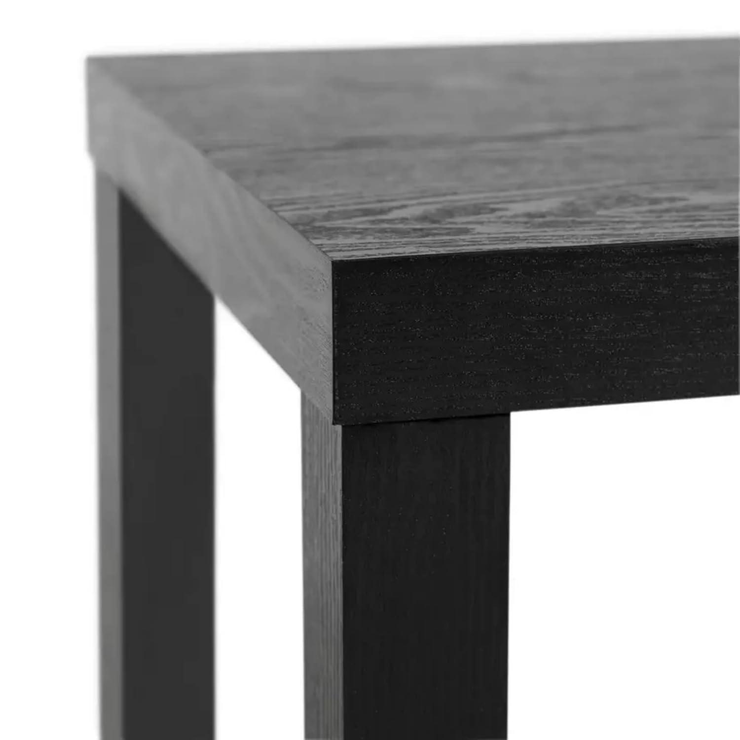 End Side Table with Classic Design, Bed Side Table, End Table, Light Weight Easy Assemble, Small Square Table for Office, Living Room, Black, 21 5/8" x 21 5/8" x 17 3/4"