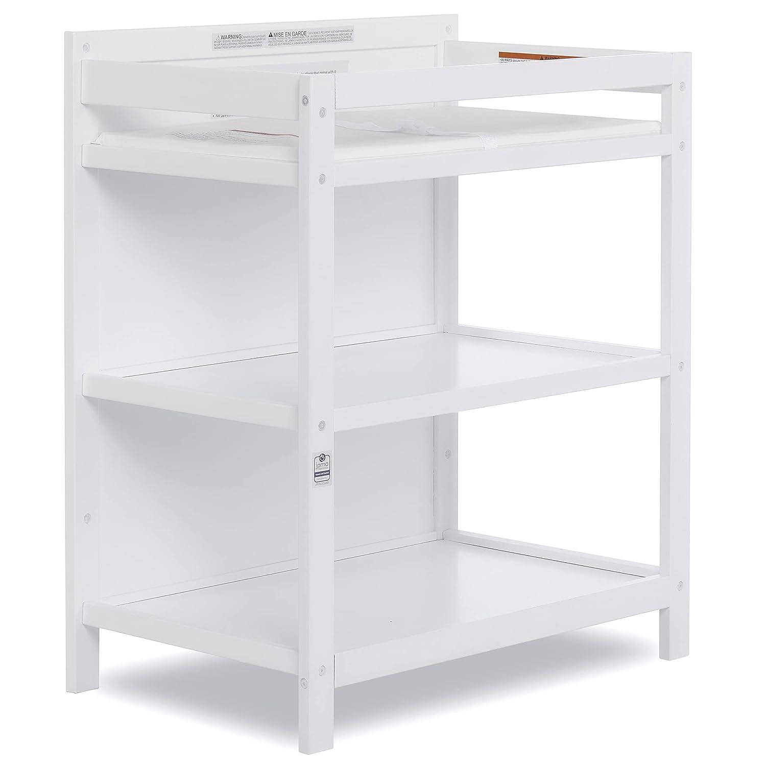 Dream On Me Synergy Convertible Baby Crib and Changer in White with Detachable Changing Table