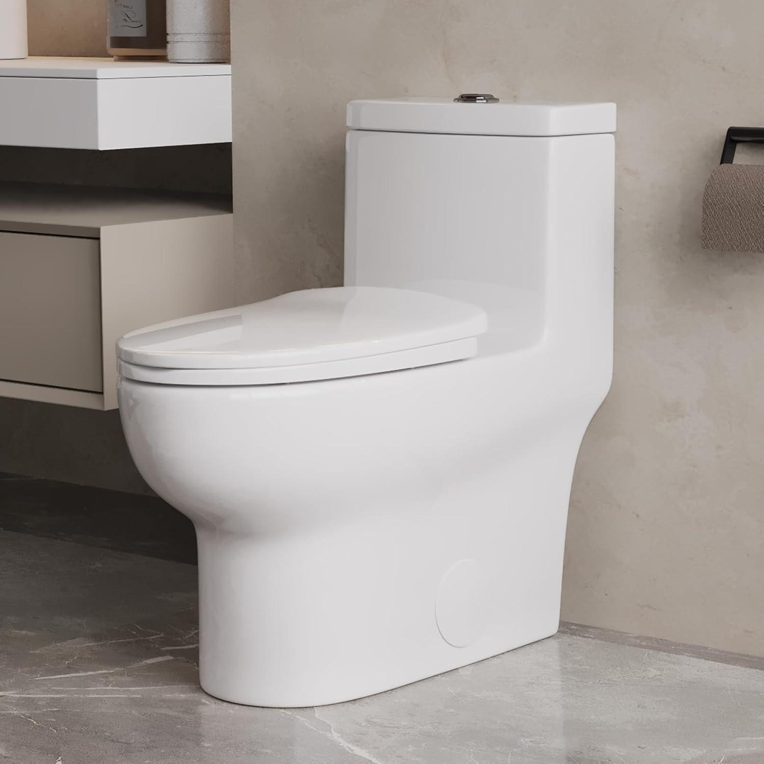 Ally Standard Bathroom Toielt, Modern Toilet with Comfort Chair Height Floor Mounted(Seat Included)