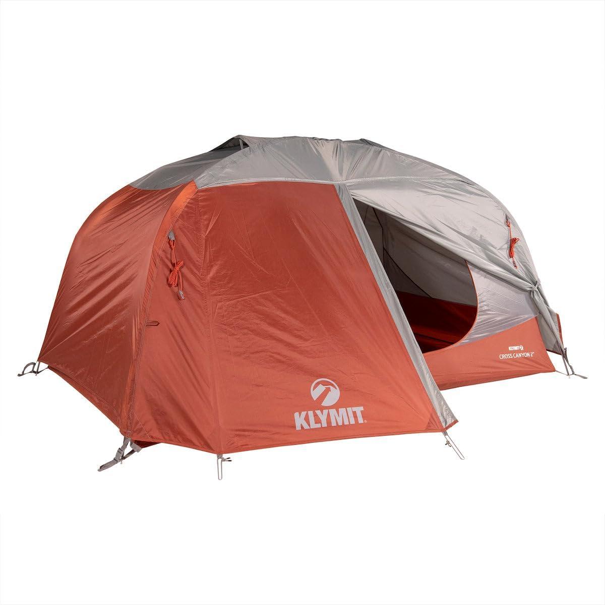 Klymit Cross Canyon 2 Person 3 Season Dome Camping Tent, Red