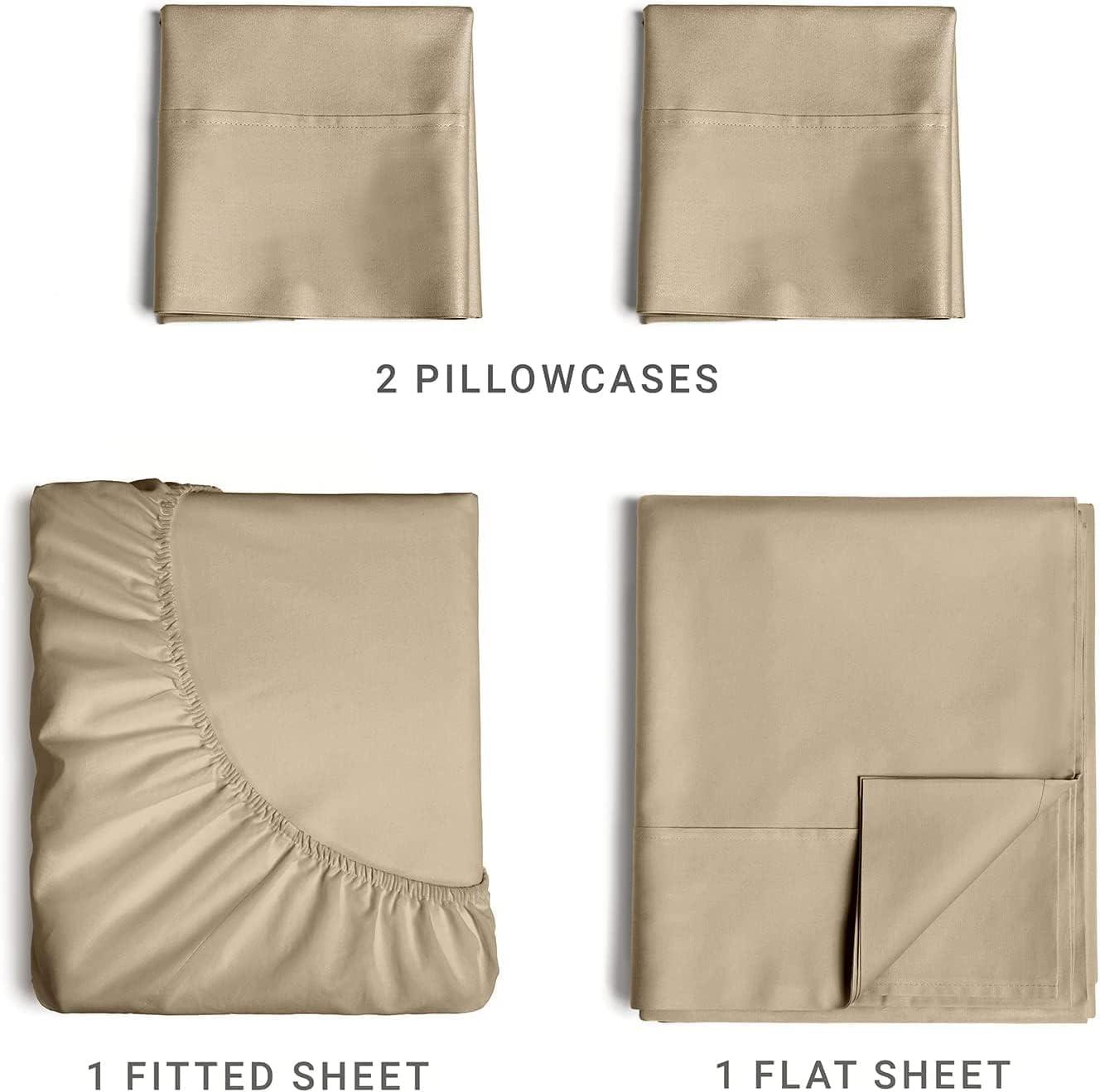 CGK Linens 4 Piece 100% Cotton 400 Thread Count Hotel Quality Bed Sheet Set