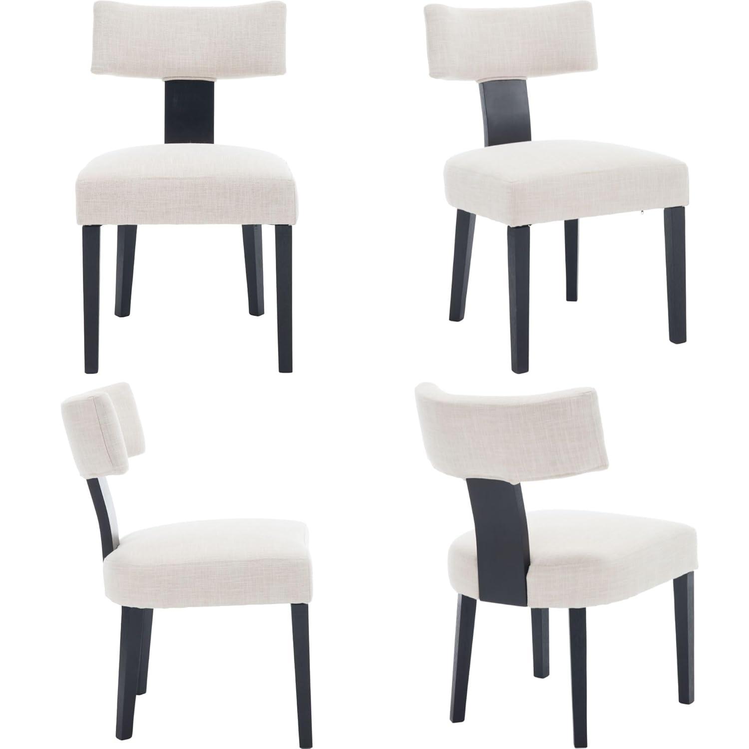 Mid Century Upholstered Side Chairs Farmhouse Dining Chairs With Wood Legs