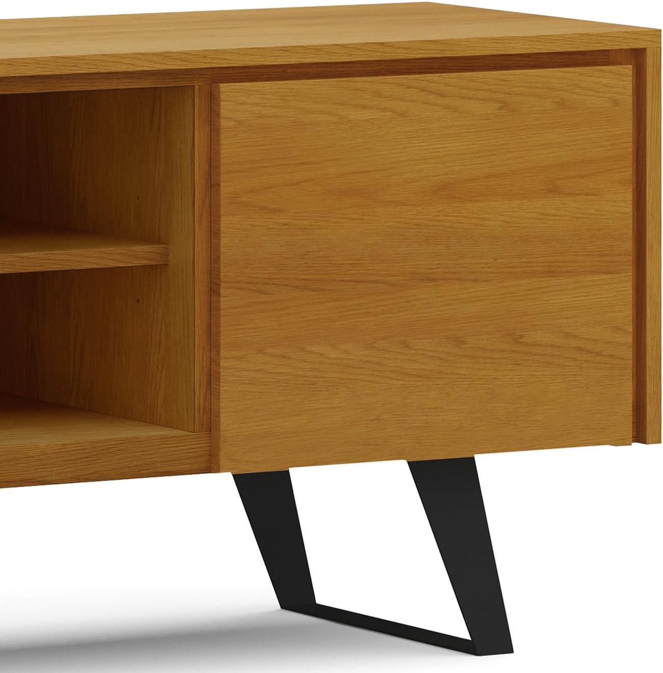 Simpli Home Lowry 63"W Solid Wood Modern Industrial TV Stand for TVs up to 70" with Storage