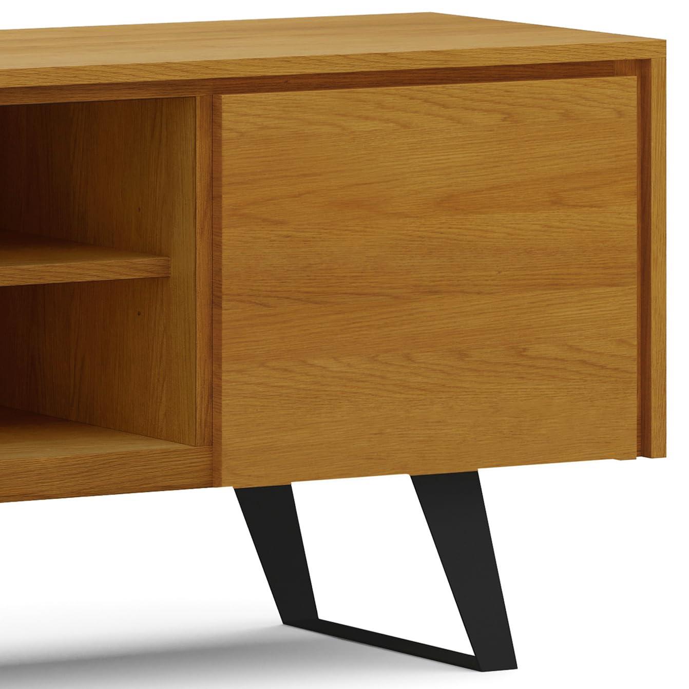 Simpli Home Lowry 63"W Solid Wood Modern Industrial TV Stand for TVs up to 70" with Storage