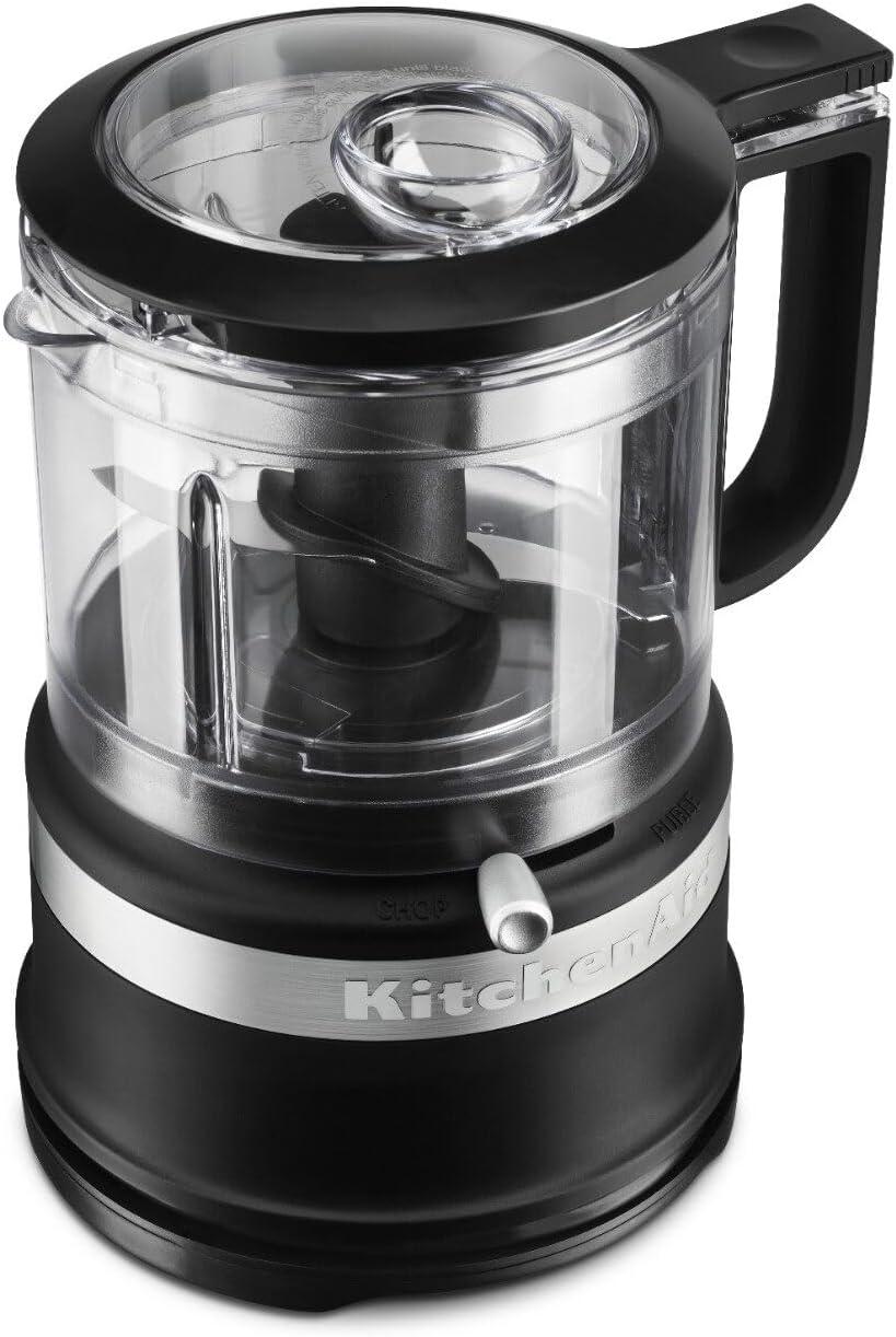 KitchenAid 3.5-Cup Food Chopper - Black Matte: 2 Speeds, Stainless Steel Blades, Dishwasher-Safe Parts, 240 Watts