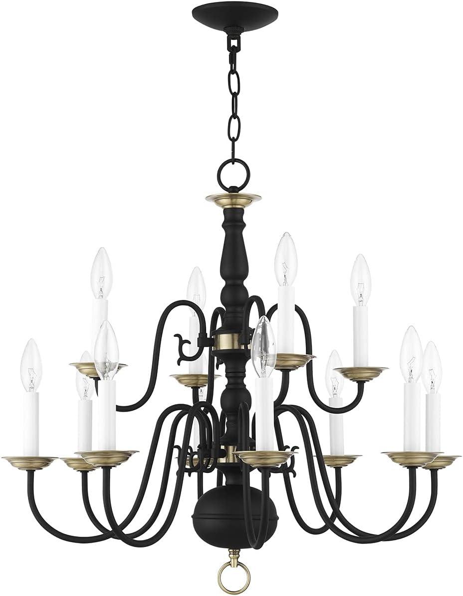 Livex Lighting Williamsburgh 12 - Light Chandelier in  Black