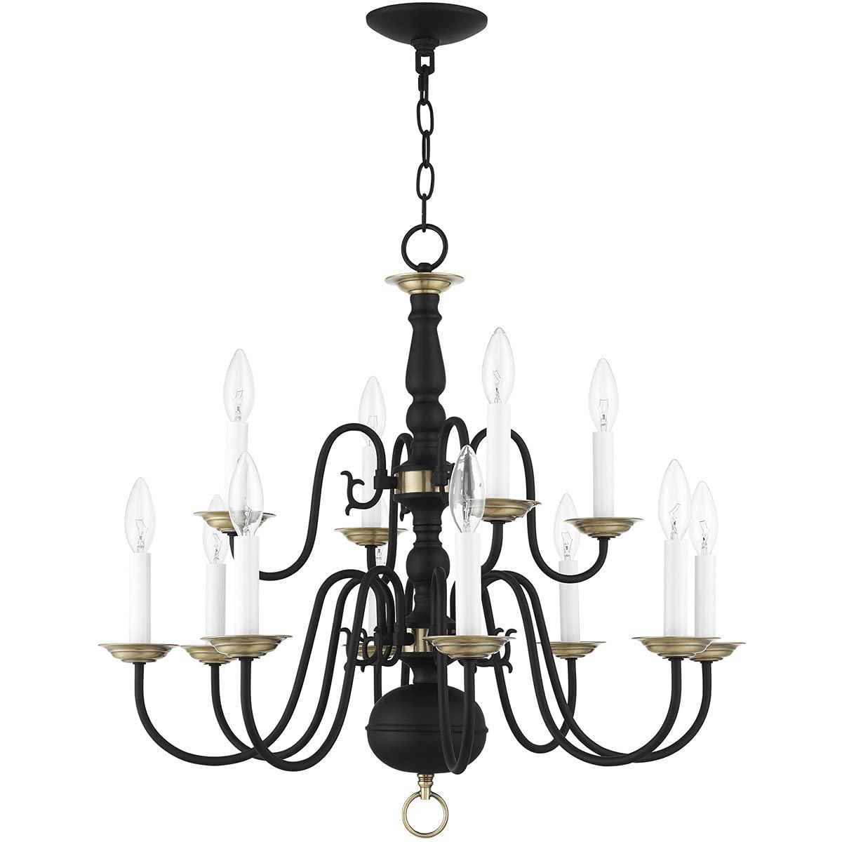 Livex Lighting Williamsburgh 12 - Light Chandelier in  Black