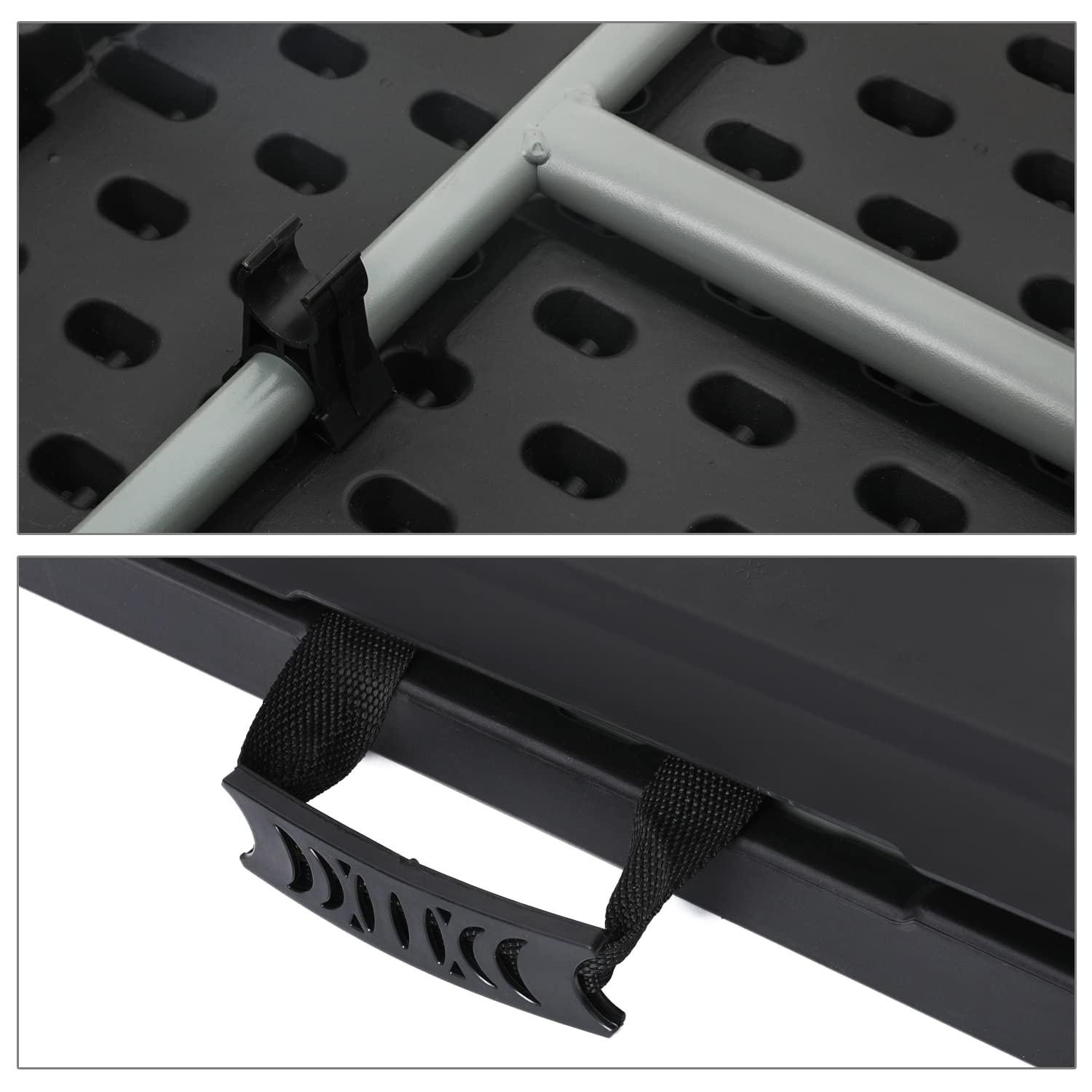 Bring Home Furniture 8Ft Heavy Duty Folding Table, Indoor Outdoor Portable Plastic Picnic Desk with Steel Legs and Handle