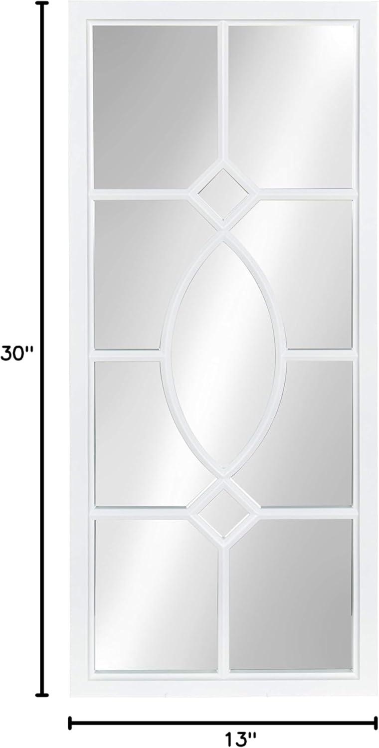 Kate and Laurel Cassat Casual Modern Window Wall Accent Mirror, White