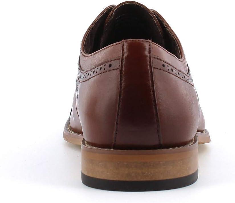 Cognac Genuine Leather Cap Toe Oxford with Memory Foam Insole