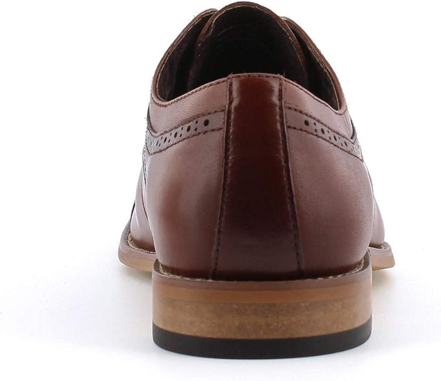 Cognac Genuine Leather Cap Toe Oxford with Memory Foam Insole