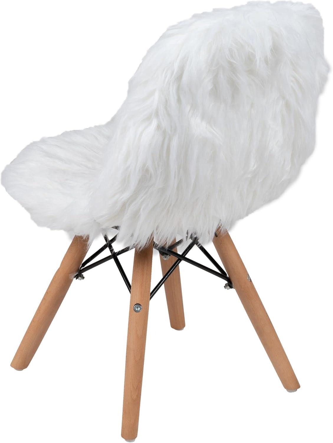 Flash Furniture Shaggy Dog White Accent Chair