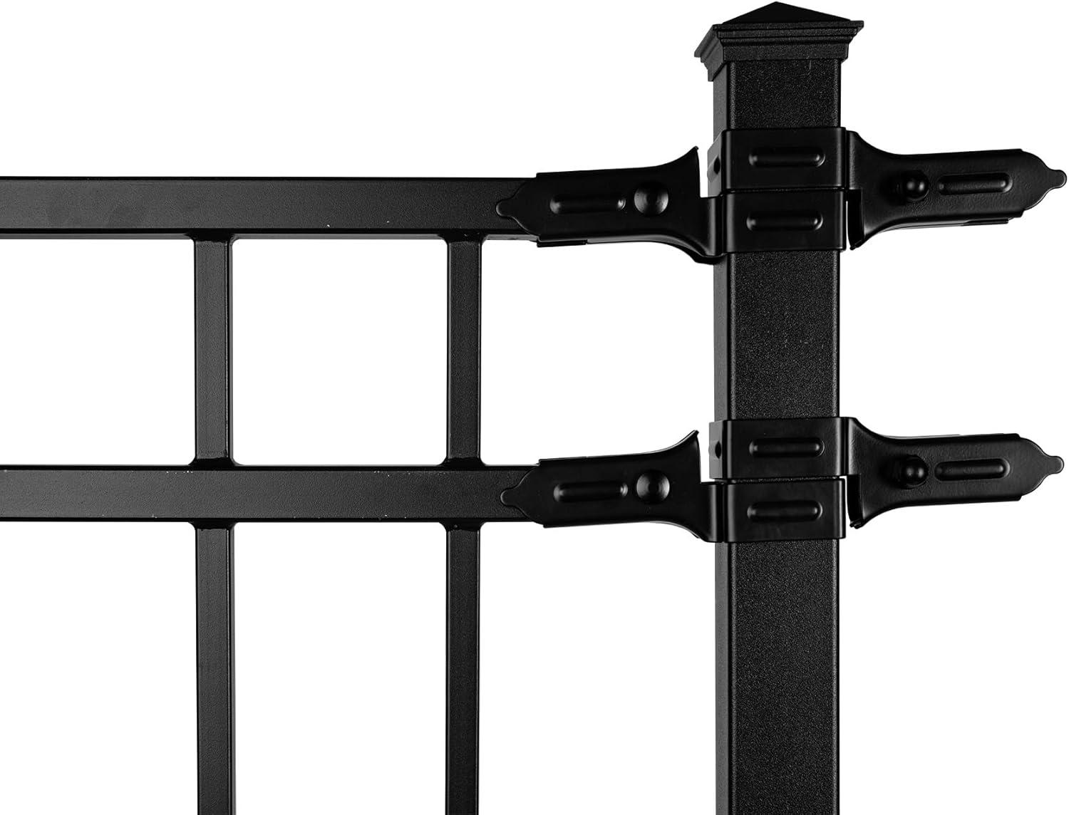 Nuvo Iron 96" Black Steel Fence Post with Cap