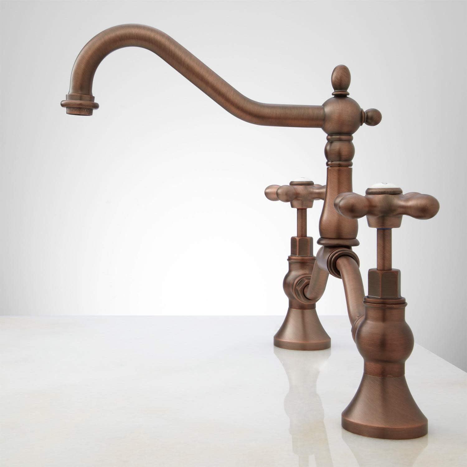 Elnora Chrome Bridge Bathroom Faucet with Cross Handles