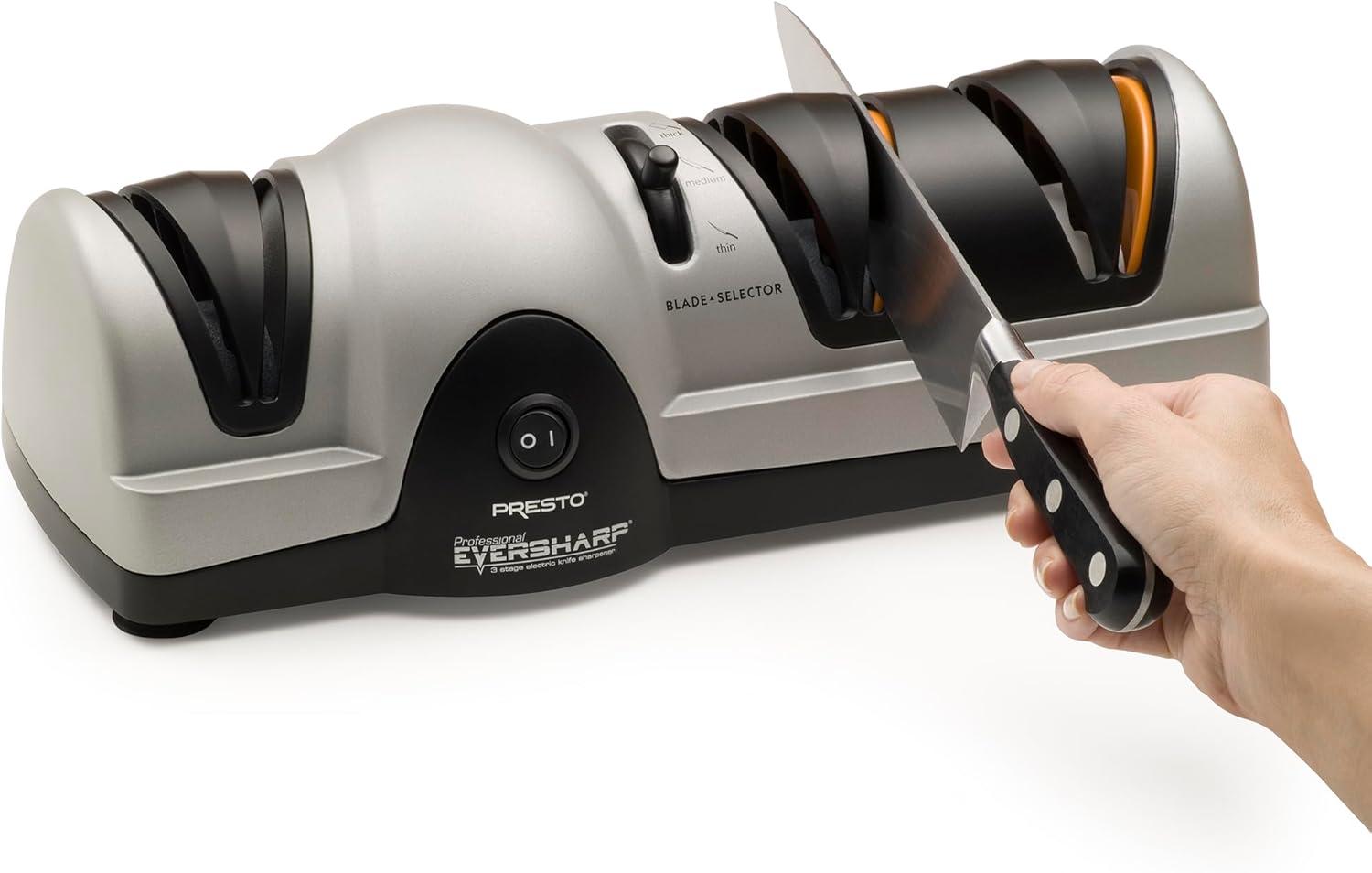 Presto Professional Ever Sharp Three-Stage Electric Knife Sharpener 08810, Grey