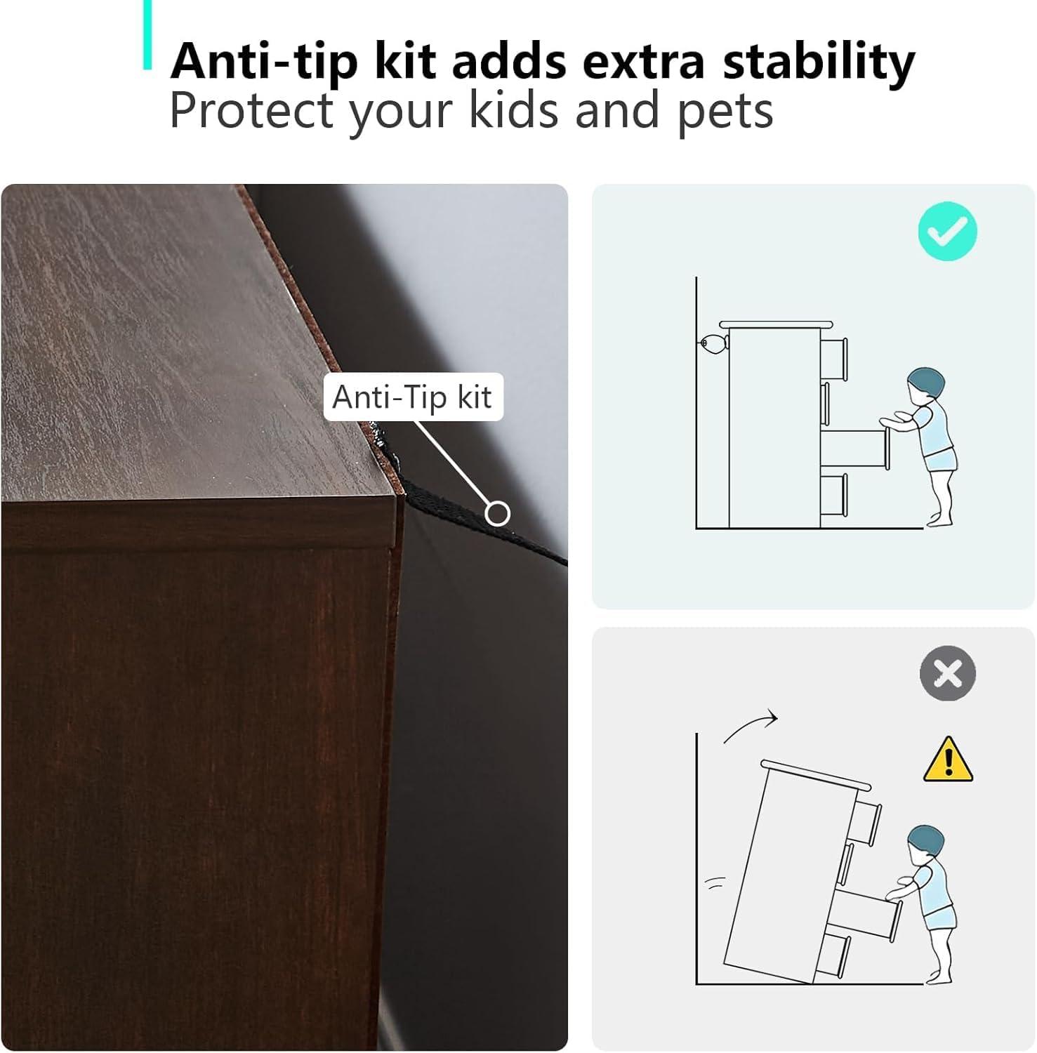 Ebern Designs Farmhouse Cherry Red Curved Tall 4 Drawers Dresser for Bedroom, 4 Chest of Drawers for Closet