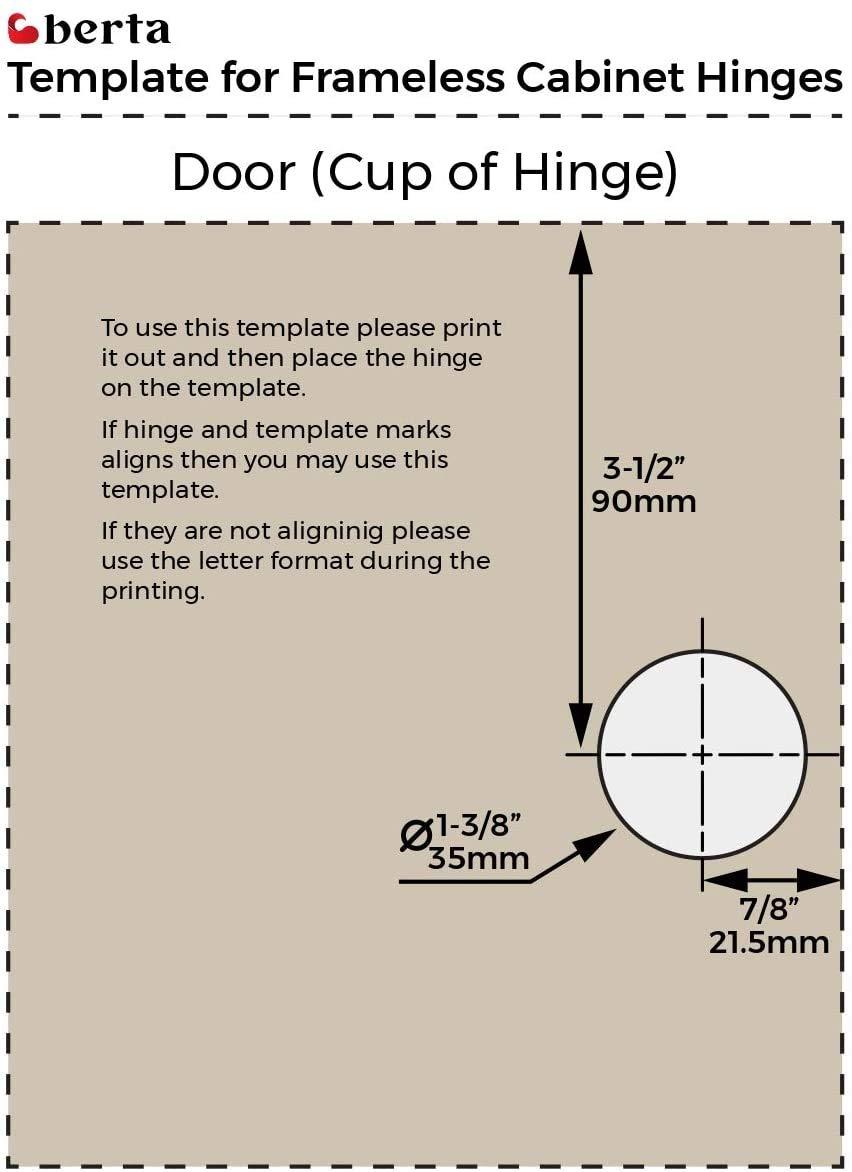 Berta 110 Degree Inset Soft Close Frameless Concealed Overlay Hinge (Set of 10)