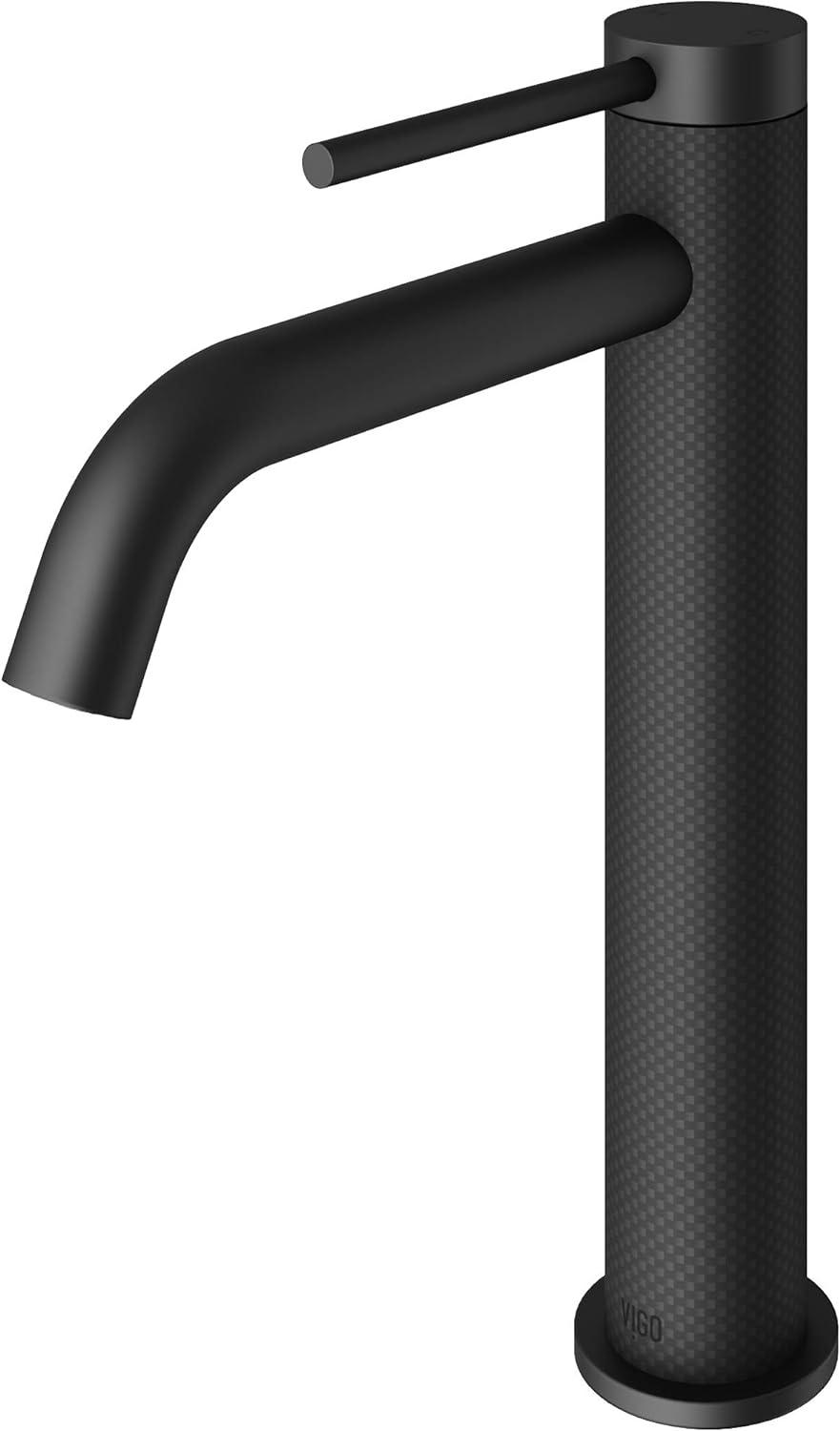 Lexington 10'' Carbon Fiber and Matte Black Bathroom Vessel Faucet