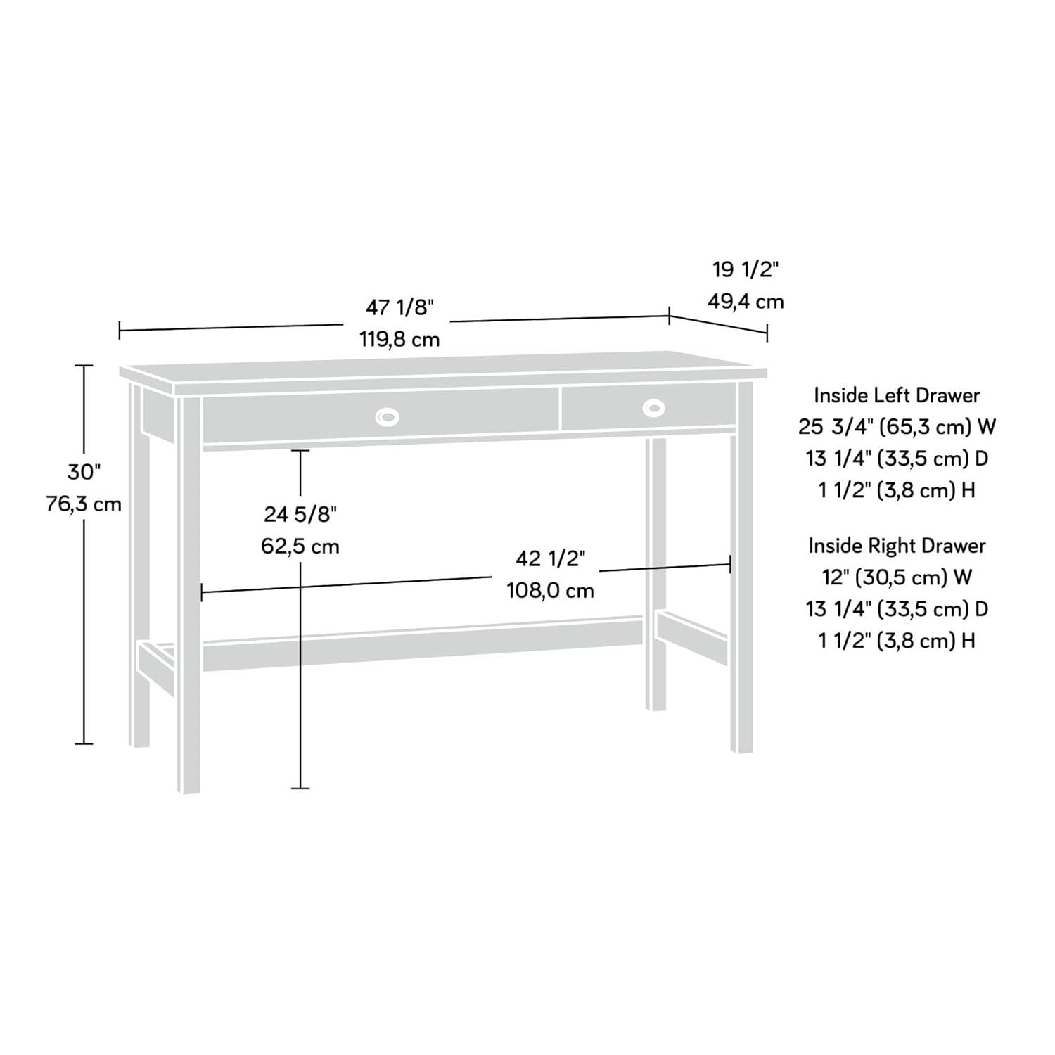 Sauder County Line Writing Desk, Soft White Finish