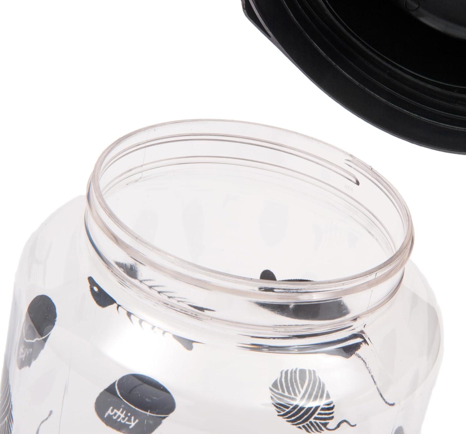 Large Clear Plastic Airtight Dog Treat Jar with Black Lid