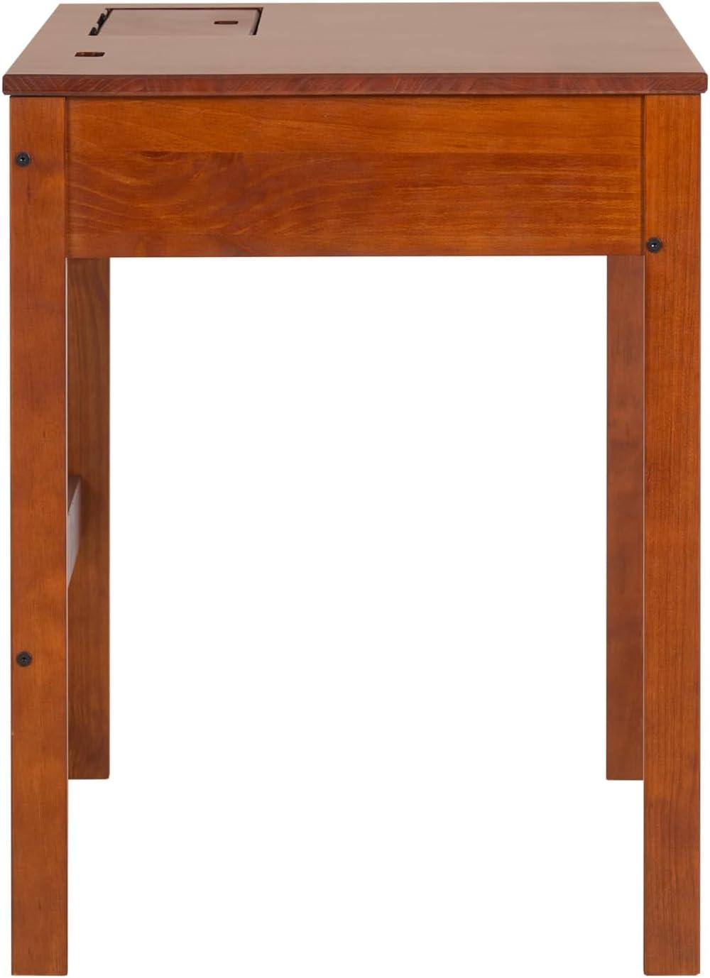 Memomad Bali Modern Home Office Desk with Drawer and Smart Storage for All Ages (35in Width, Caramel Brown Wood)