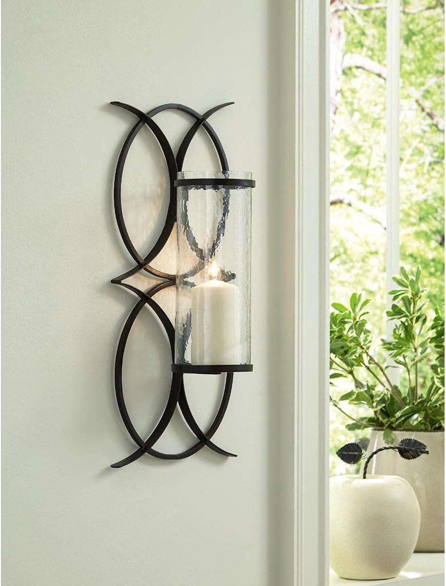 Signature Design by Ashley Bryndis Contemporary 22.13" High Geometric Design Wall Sconce, Black