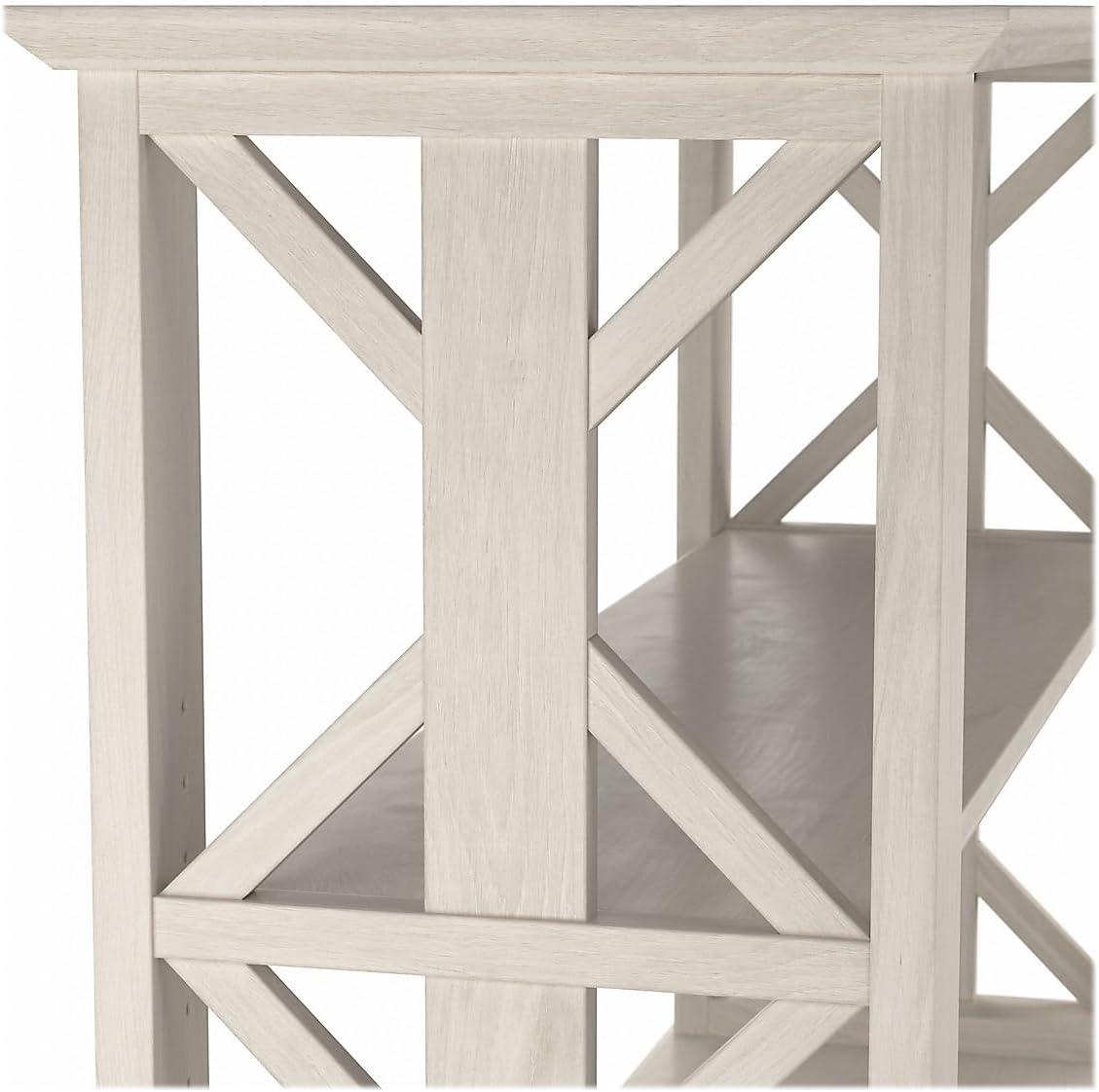 Homestead Console Table with Shelves in Linen White Oak - Engineered Wood