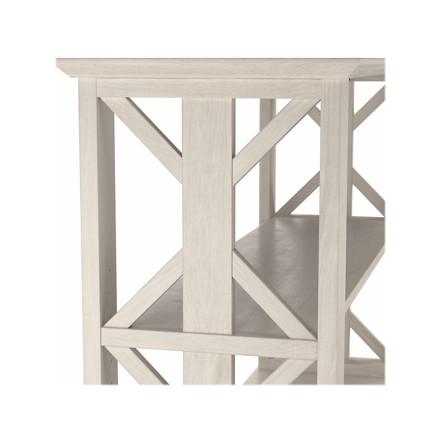 Homestead Console Table with Shelves in Linen White Oak - Engineered Wood
