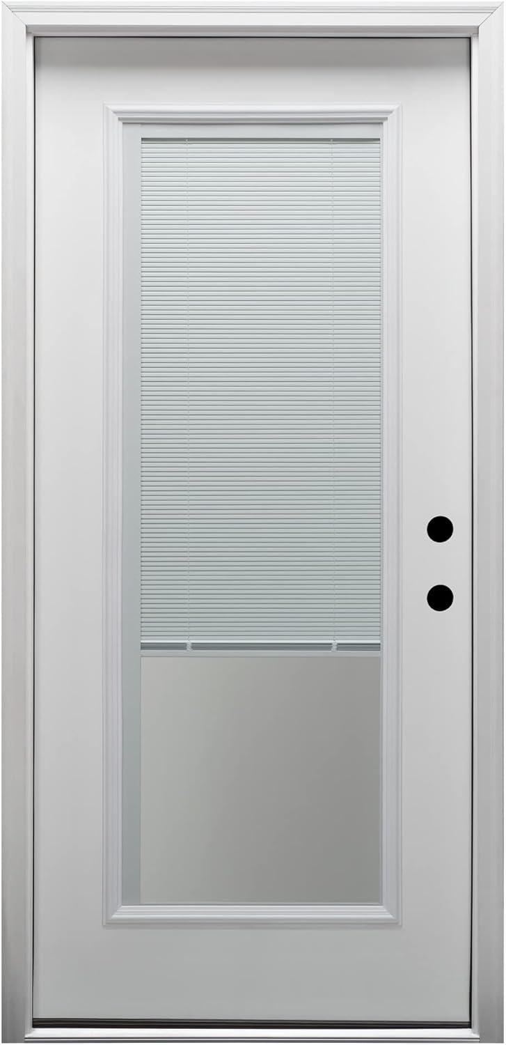 National Door Company EMJ686BLPR26R Steel Primed, Right Hand In-swing, Prehung Door, Full Lite, 30" x 80"
