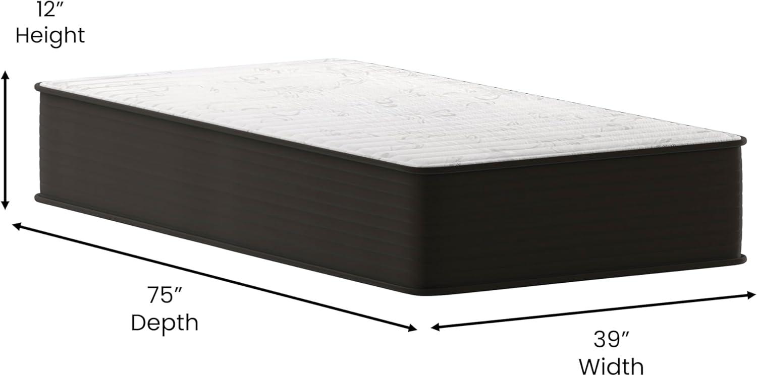 Flash Furniture 12" Hybrid Foam and Pocket Spring Mattress, Twin Mattress in a Box
