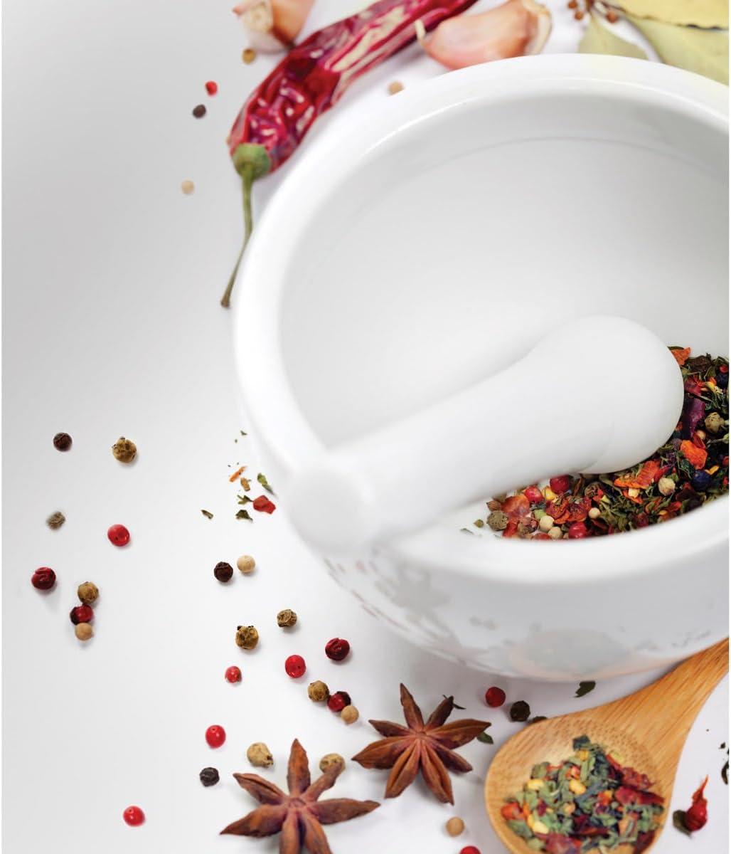 HIC Kitchen Mortar and Pestle for Grinding Spices and Herbs and Crushing Pills, Fine-Quality Porcelain