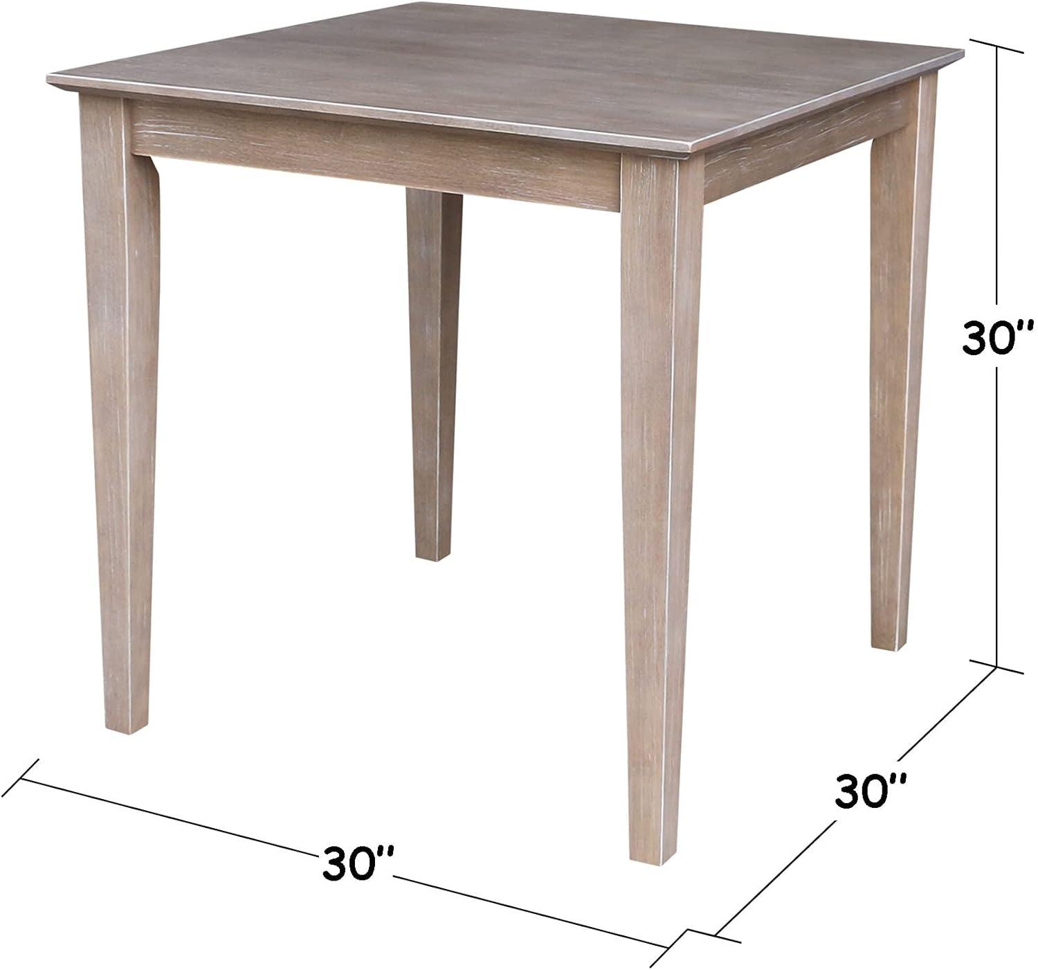 Solid Wood 30" X 30" Dining Table Weathered Gray - International Concepts