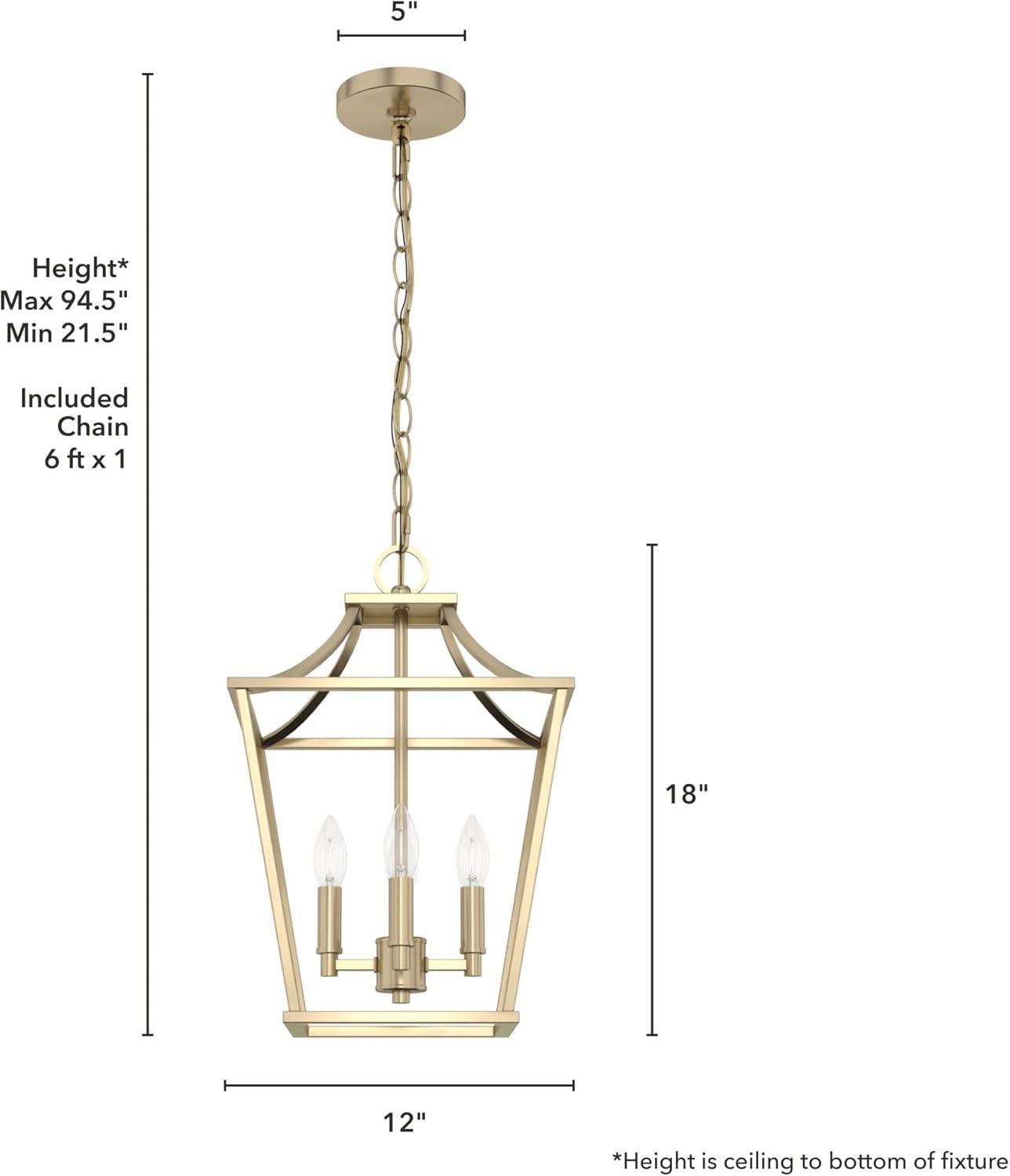 Laurel Ridge 12" Black Iron 4-Light Lantern Pendant