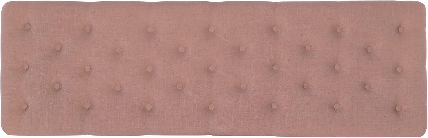 62" Isabelle Linen Tufted Bench with Nailhead Trim & Casters - Entryway, Bedroom - Linon