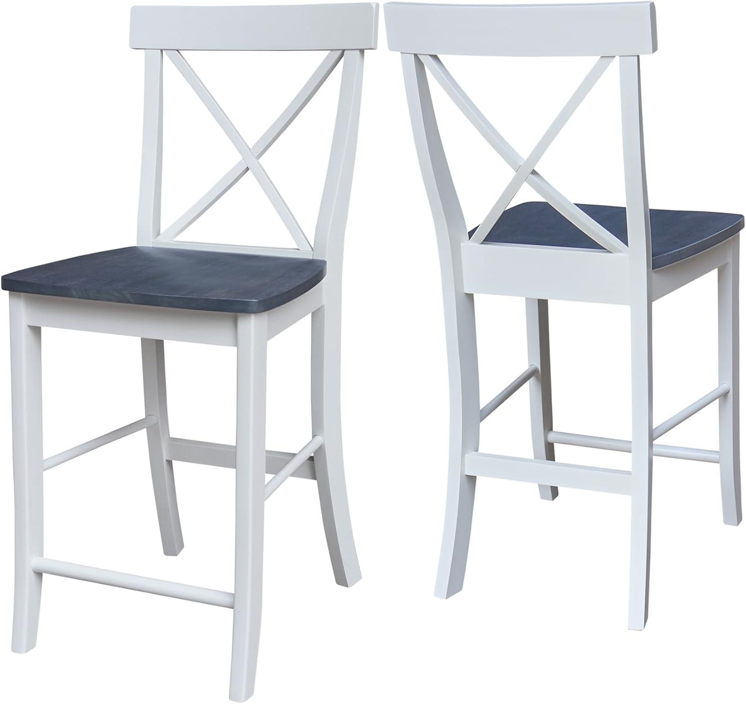 24&#34; X Back Counter Height Barstool Barstool White - International Concepts