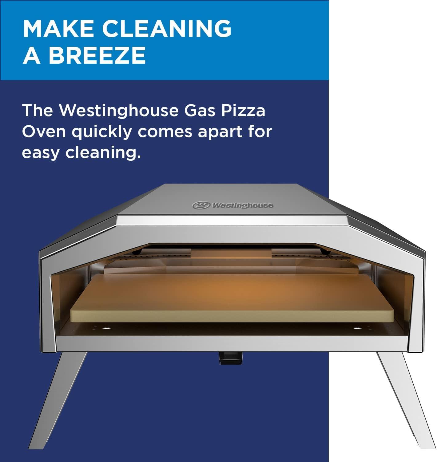 Westinghouse Gas-Powered Artisan Outdoor Pizza Oven - Stainless Steel Portable Pizza Ovens