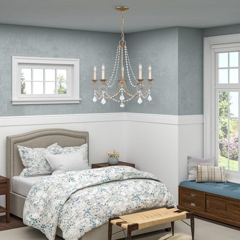 Livex Lighting Pennington 5 - Light Chandelier in  Antique Silver Leaf