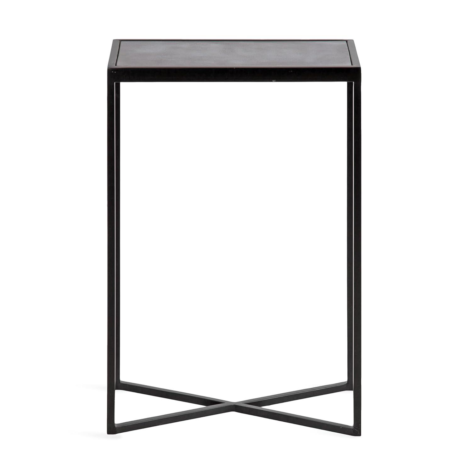 Kate and Laurel Jaspur Rectangle Metal Side Table, 16x8x24, Silver