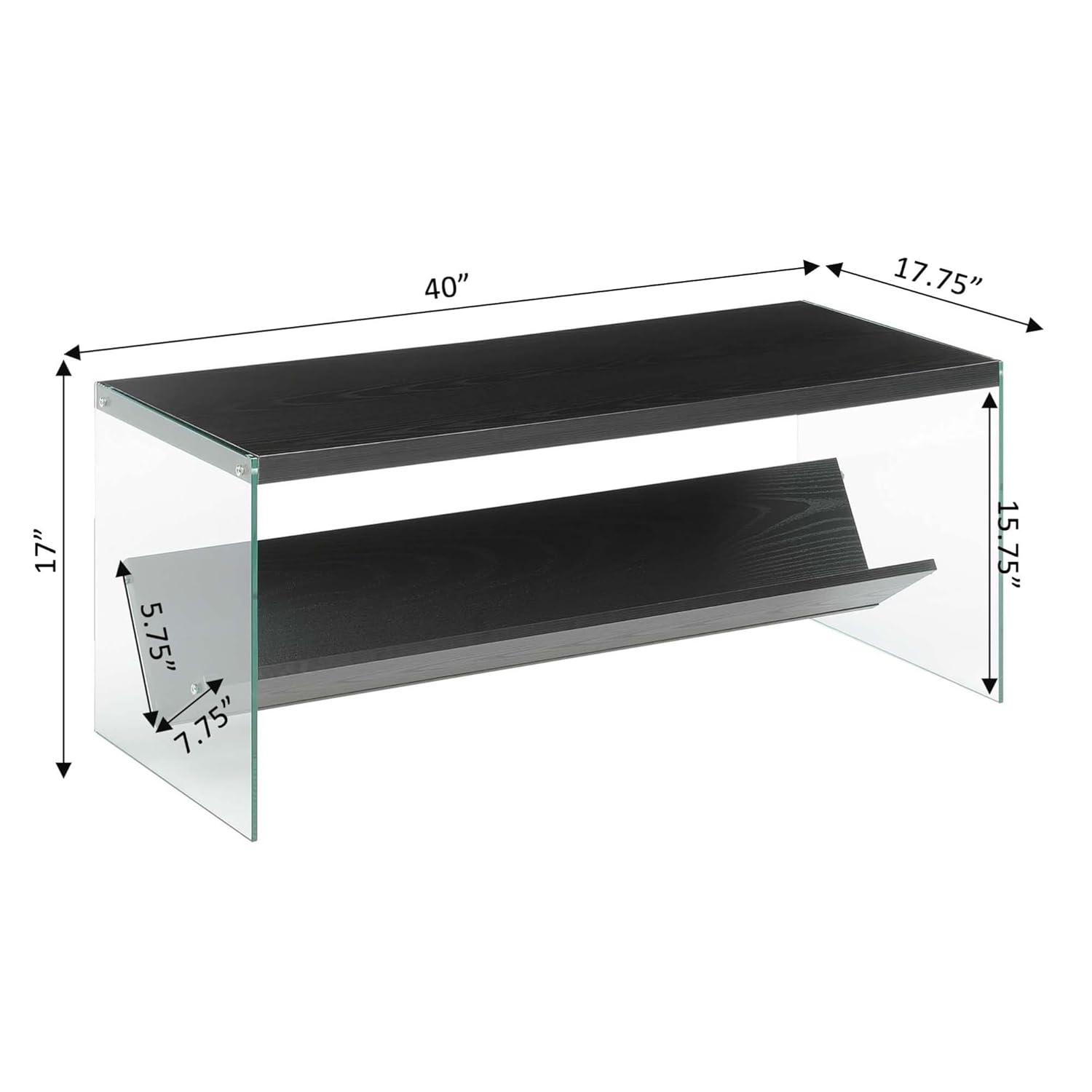 SoHo Coffee Table with Shelf, Black