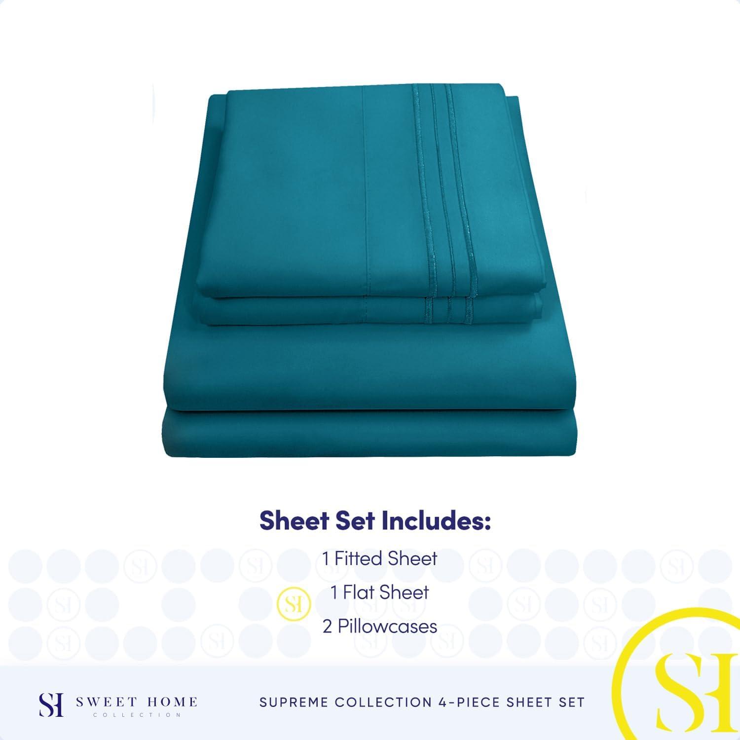 4 Piece Sheet Set, Ultra Soft 1800 Series, Double Brushed Microfiber by Sweet Home Collection®