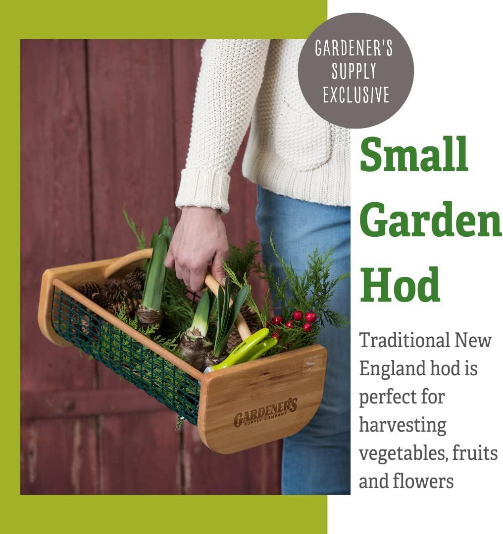 Gardeners Supply Company Garden Hod Harvest Basket | Versatile Gardening Fruits & Vegetables Gathering Basket | Natural Smooth Pine - Maple Frame &