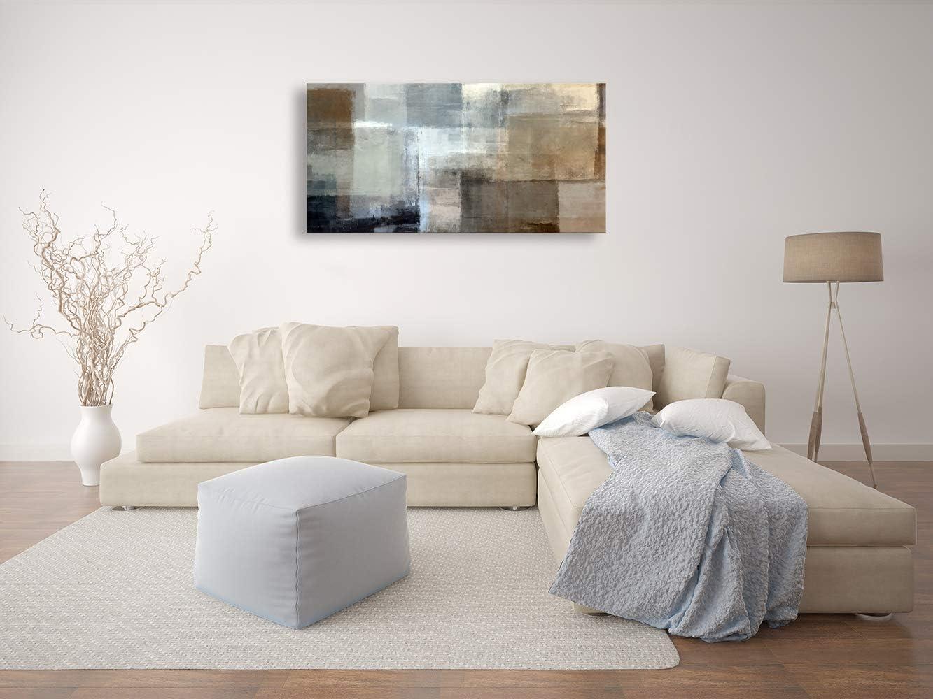 Abstract Gray and Brown Canvas Print Wall Art, 20x40 Inch